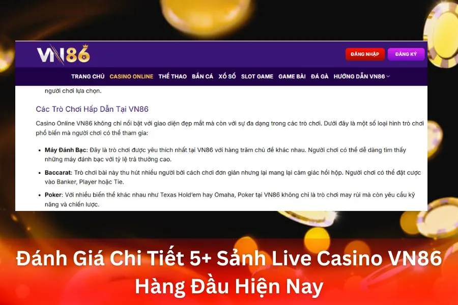 Đánh Giá Chi Tiết 5+ Sảnh Live Casino VN86 Hàng Đầu Hiện Nay