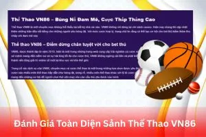 ảnh đại diện Đánh Giá Toàn Diện Sảnh Thể Thao VN86
